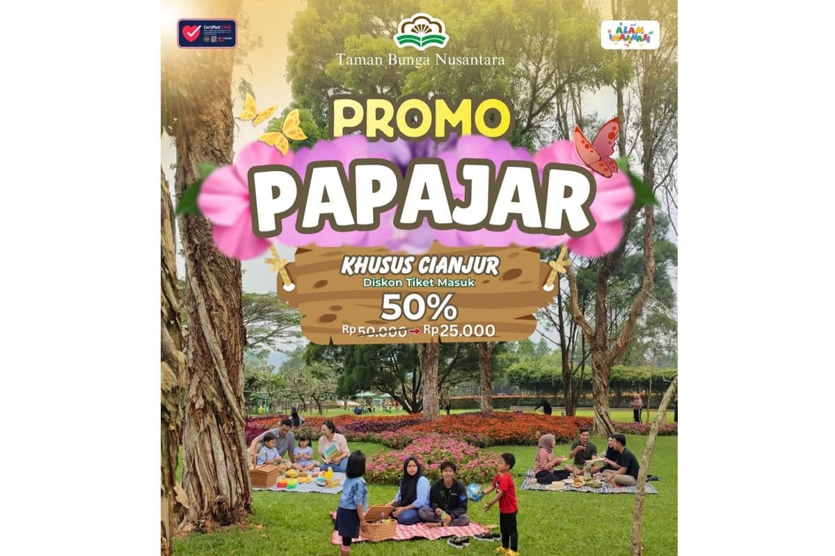 Warga Cianjur Merapat, Papajar di Taman Bunga Nusantara Bayar Setengah Harga